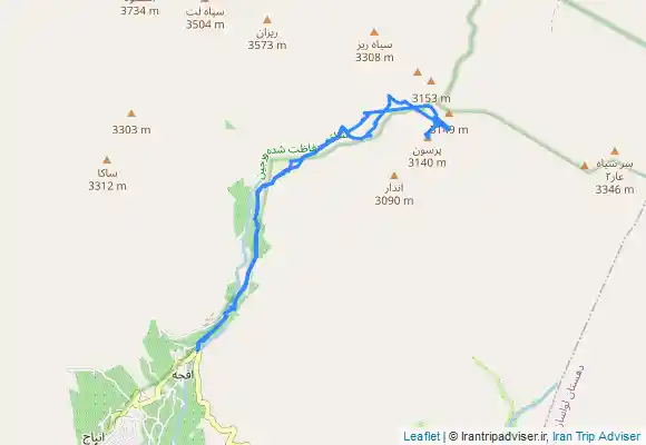 ترک جی پی اس کوهنوردی از روستای افجه تا چکاد ۳۱۴۰ متری پرسون لواسان