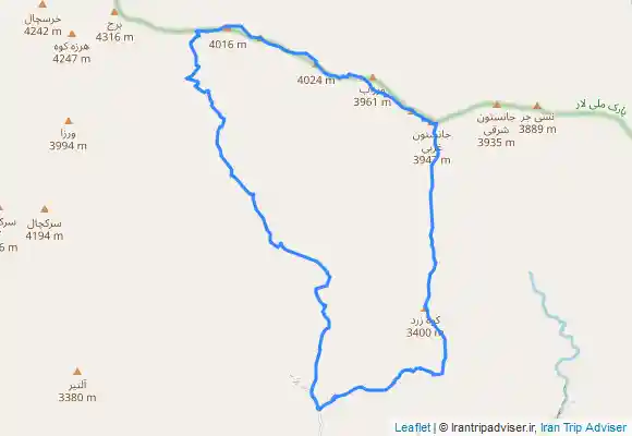 ترک جی پی اس قله‌های زرد جانستون ورزا