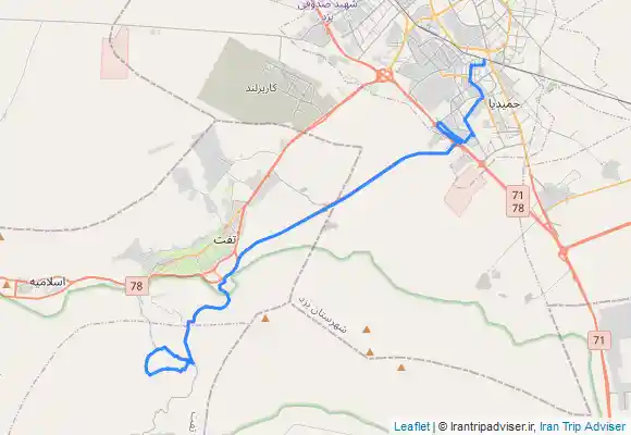 ترک جی پی اس Sar-e Dīdār - آبشار اصلی دره گاهان - Mazra‘eh-ye Horafteh