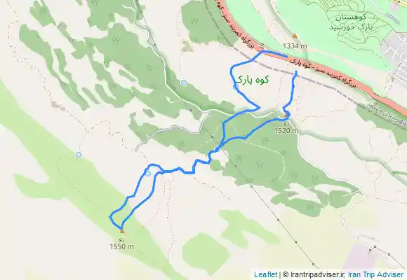 ترک جی پی اس Zoo, سنگچین and Fountain from Kalāteh-ye Chahār Cheshmeh