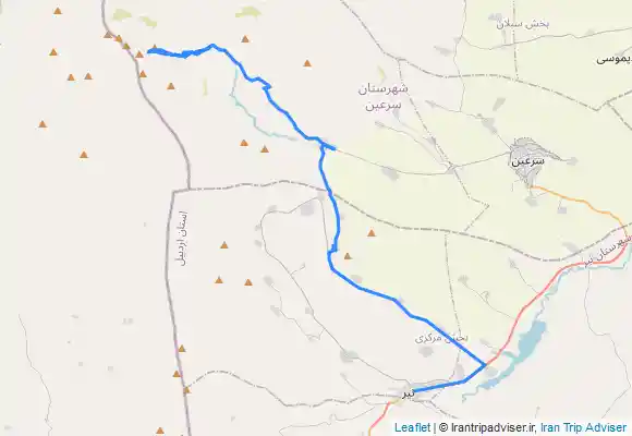 ترک جی پی اس Hazal peak in the south of sabalan from resort Alvares, قله هازال در جنوب قله سبلان از پیست اسکی الوارس سرعین