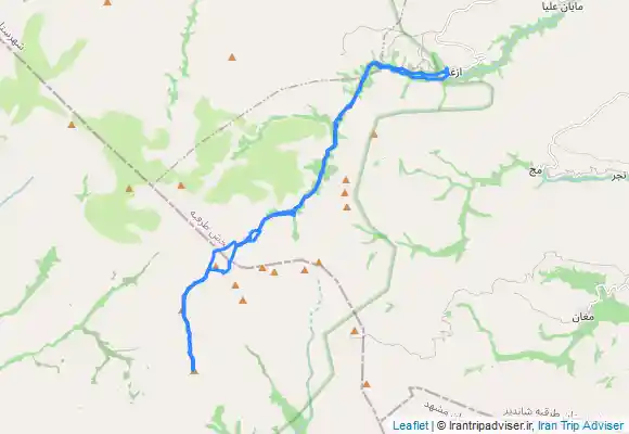 ترک جی پی اس پیمایش از روستا ازغد تا قله جاجارو .و قله قوچگ