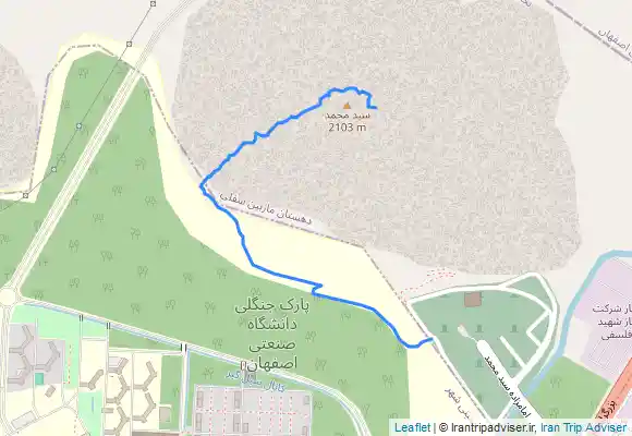 ترک جی پی اس مسیر صعود قله امامزاده سید محمد خمینی شهر