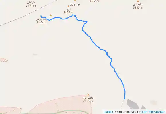 ترک جی پی اس Parking - Fountain - جانپناه یک شبه - Mountain hut - قله قته چرمی