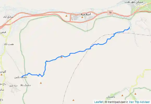 ترک جی پی اس یزد ، تفت ، سانیج ، دشتوک سفلی ، قله کله قوچی ، شیرکوه کوچک به خط الراس دره گاهان ، دره آلبالو