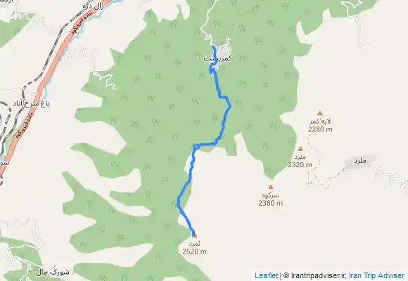 ترک جی پی اس Sarkuh az kamarposht - قله سرکوه از کمرپشت (بهترین مسیر)