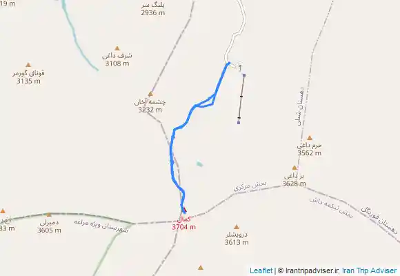 ترک جی پی اس کمال داغی ، قوچ گؤلی داغی سهند