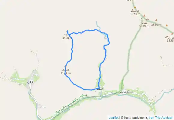 ترک جی پی اس Kuh-e Zard Summit (کوه زرد)