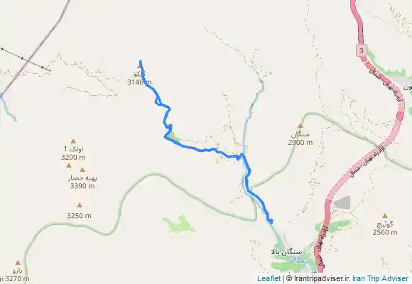 ترک جی پی اس صعود قله کرکوه (Kerekuh) از روستای سنگان