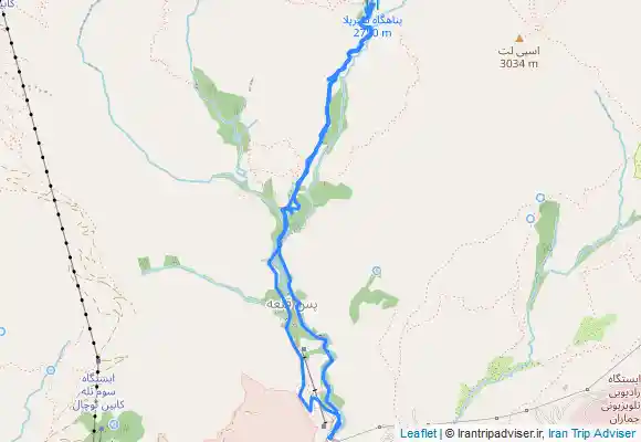 ترک جی پی اس آبشار دوقلو Dogholu Waterfall from میدان سربند شیر پلا