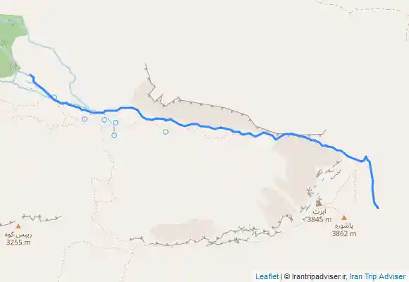ترک جی پی اس مسیر برگشت از قله پاشوره