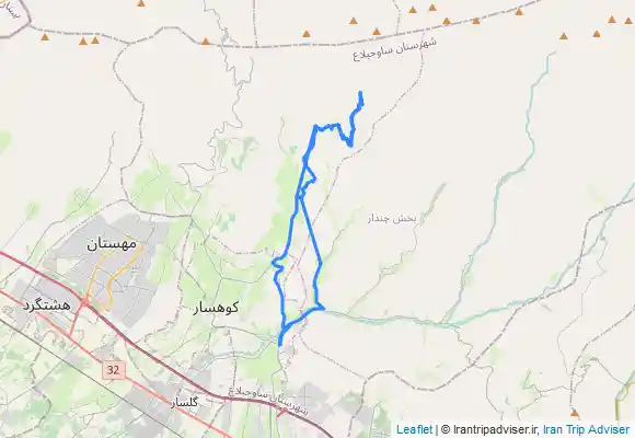 ترک جی پی اس کردان به آبشار اسپی داران