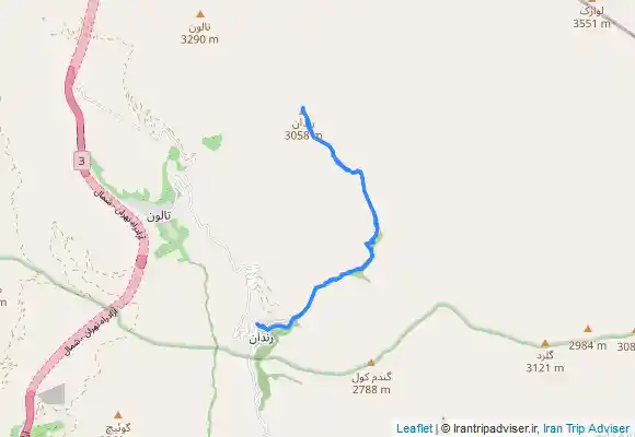 ترک جی پی اس Rendan peak - آبشار رندان - قله رندان