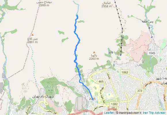 ترک جی پی اس Darakeh - آبشار جوزک jozak Waterfall