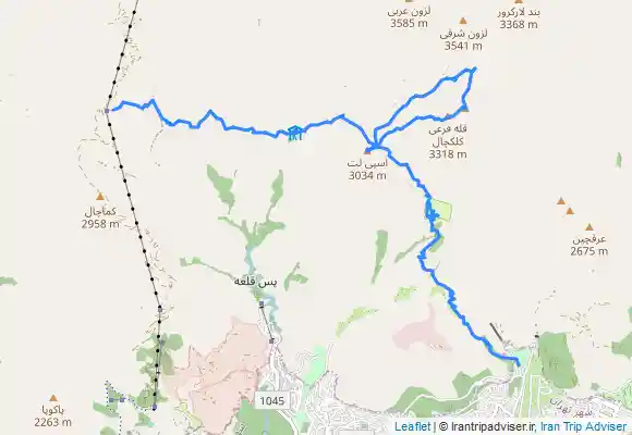 ترک جی پی اس جمشیدیه،قله کلکچال،شیرپلا،ایستگاه ۵ توچال