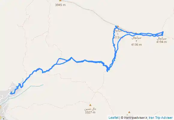 ترک جی پی اس پیمایش از روستای سپیدستان و صعود به قلل سرکچال