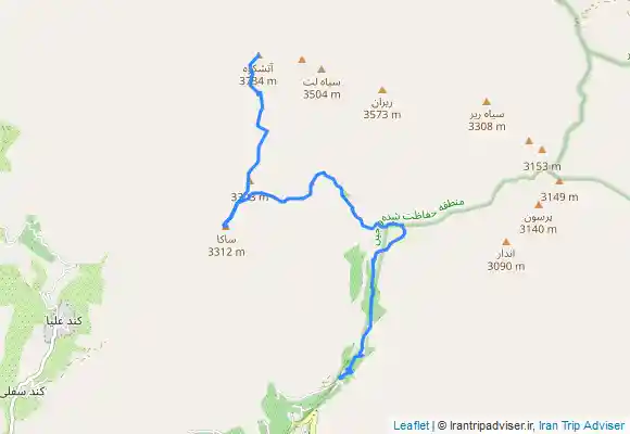 ترک جی پی اس قلل ساکا و آتشکوه