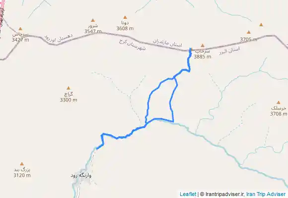 ترک جی پی اس قله سرخاب از روستای وارنگه رود