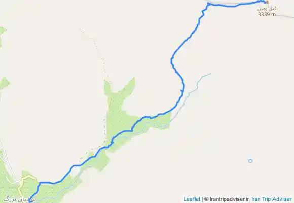 ترک جی پی اس قله‌ی فیل زمین((از قله به روستای لواسان بزرگ))