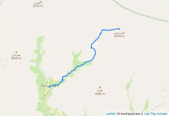 ترک جی پی اس قله‌ی فیل‌زمین