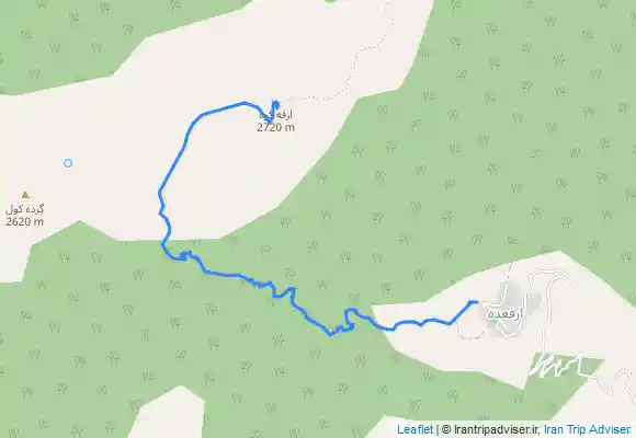 ترک جی پی اس ارفع ده به قله ارفع ده از مسير جنوبي