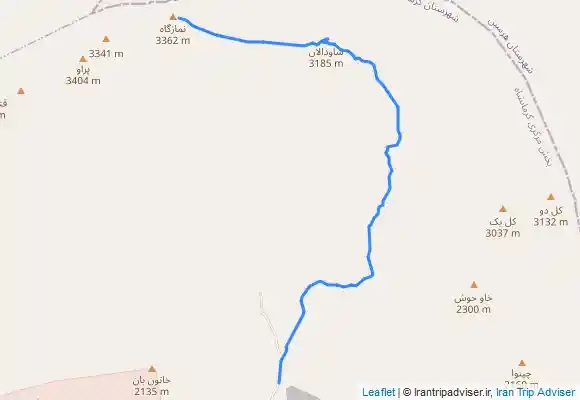 ترک جی پی اس خطالرأس نمازگاه به شاودالان