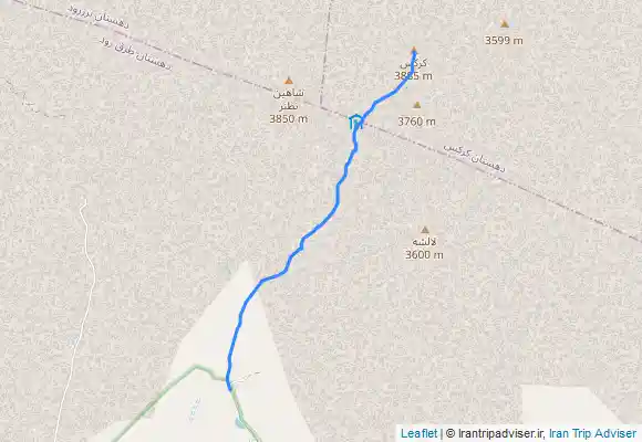 ترک جی پی اس Karkas Peak-Hiking Trail - کوهپیمایی به قله کرکس