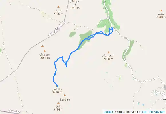 ترک جی پی اس صعود به قله برف انبار