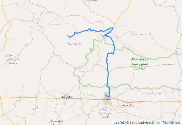 ترک جی پی اس کاشمر به آبشار کریز