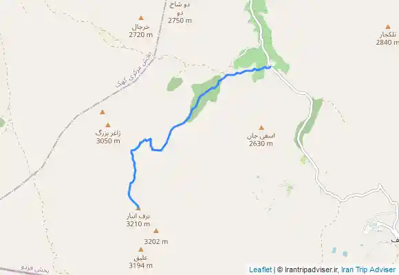 ترک جی پی اس Kūh-e Barf Anbār-صعود به قله برف انبار