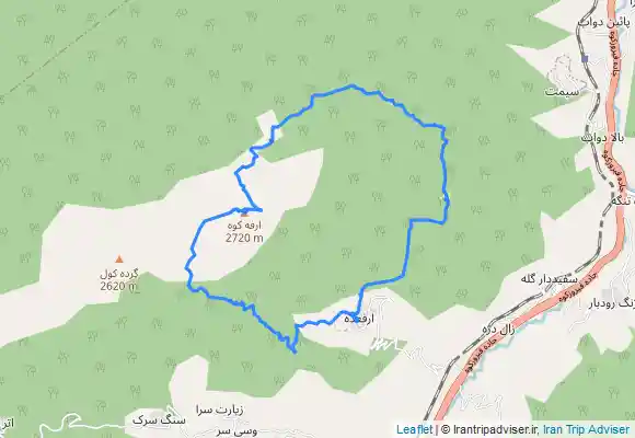 ترک جی پی اس صعود قله ی ارفعه کوه