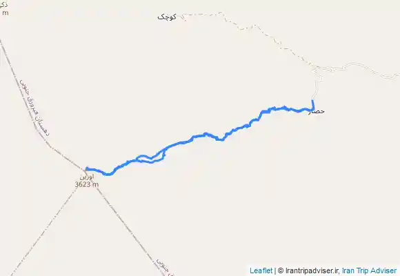 ترک جی پی اس قله اورین از روستا حصار orvin