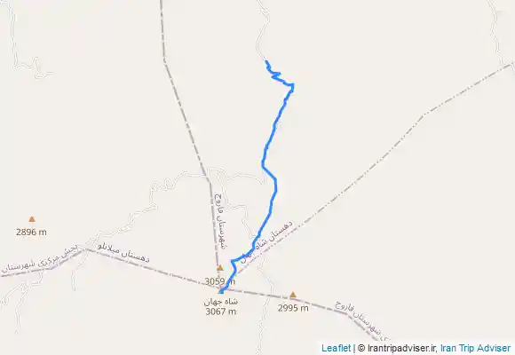 ترک جی پی اس مسیر برگشت از قله شاه جهان تا انتهای مسیر تردد خودروی سواری