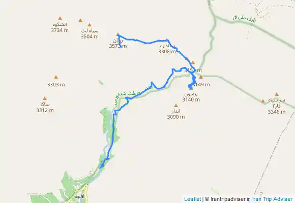 ترک جی پی اس مسیر افجه به دشت هویج و صعود به قله های پرسون و ریزان