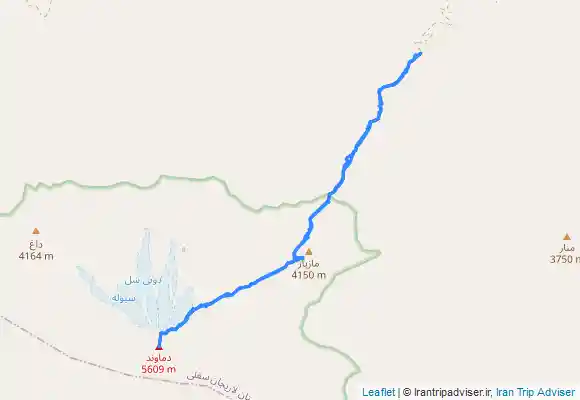 ترک جی پی اس قله دماوند از مسیر شمال شرقی و روستای ناندل - Damavand Peak from the northeast route and Nandal Village