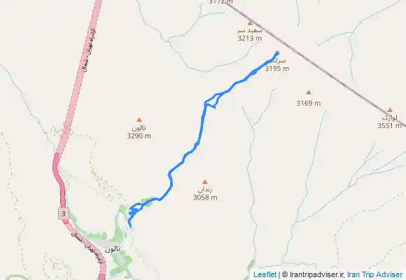 ترک جی پی اس قله سرلت از روستای تالون