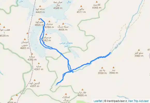 ترک جی پی اس علم کوه از مسیر حصارچال