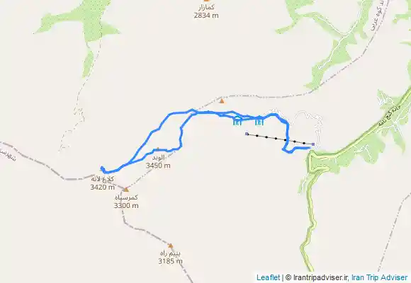 ترک جی پی اس دشت میشان-تخت نادر-قله الوند-قله کلاغ لان-پناهگاه کلاغ لان