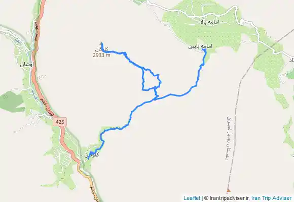 ترک جی پی اس قله‌ی کلوگان(اورجین) از ۲مسیر