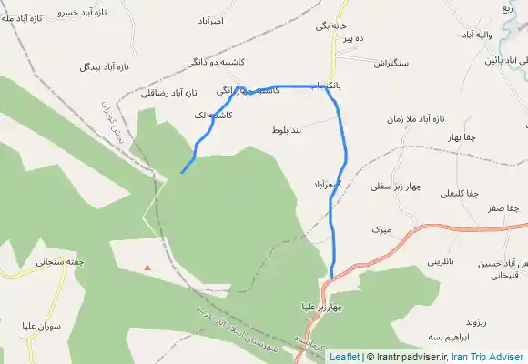 ترک جی پی اس Kāshanbeh-ye کا شنبه به چارزبر-تنگه مرصاد