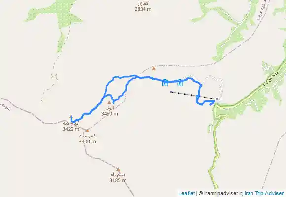 ترک جی پی اس قله کلاغ لانه و الوند