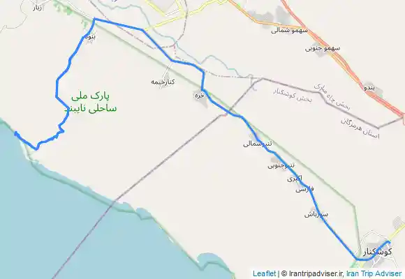 ترک جی پی اس ساحل بنود تا روستای کوشکنار