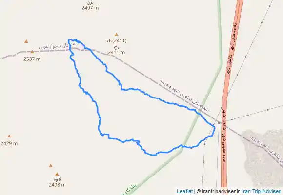 ترک جی پی اس پیمایش چشمه لادوزخ به لاوه خمینی شهر