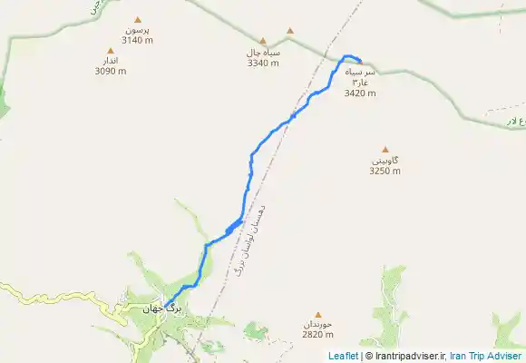 ترک جی پی اس قله سرسیاه غار