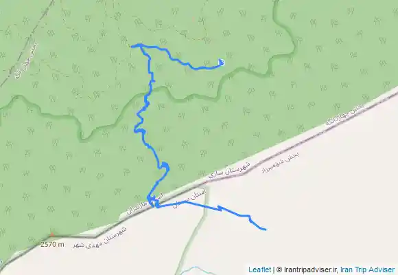 ترک جی پی اس مسیر برگشت از آبشار اُوبن به پشلت