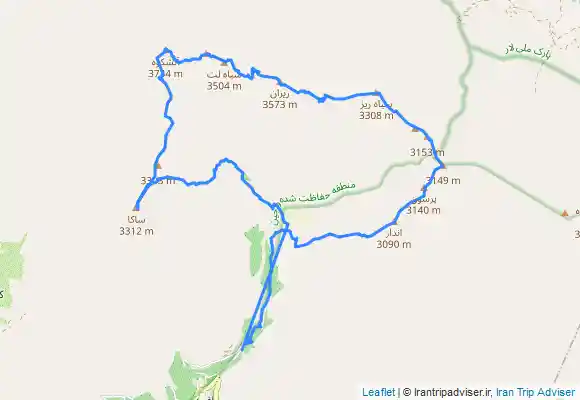 ترک جی پی اس Afjeh قله پرسون اندار ریزان آتشکوه ساکا