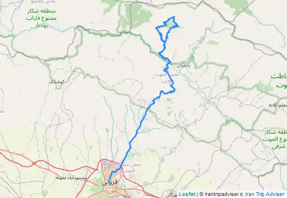ترک جی پی اس رکابزنی یک روزه مسیر قزوین تا سرچشمه خارود و برگشت تا روستای بهرام آباد