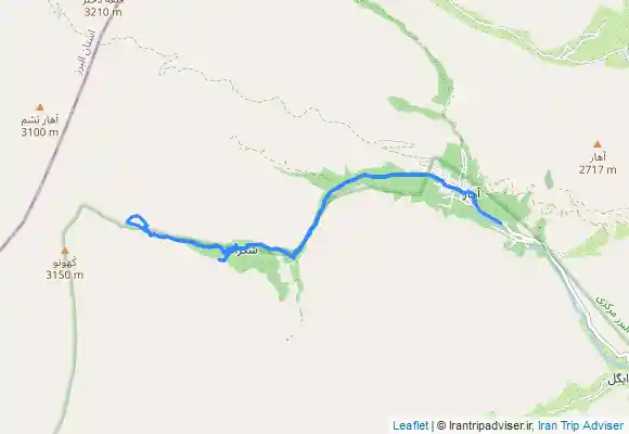 ترک جی پی اس Āhār to Shekarab heights آهار به ارتفاعات پس از شکراب