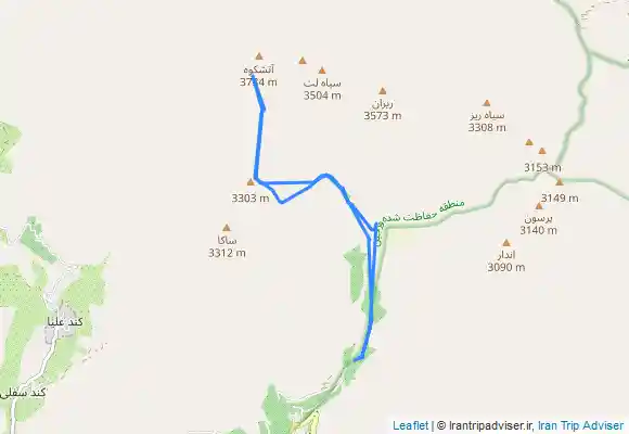 ترک جی پی اس قله آتشکوه از روستای افجه