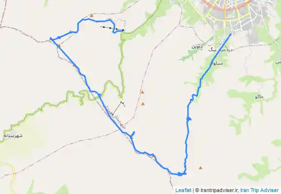 ترک جی پی اس خط الراس پناهگاه یخچال به قله الوند